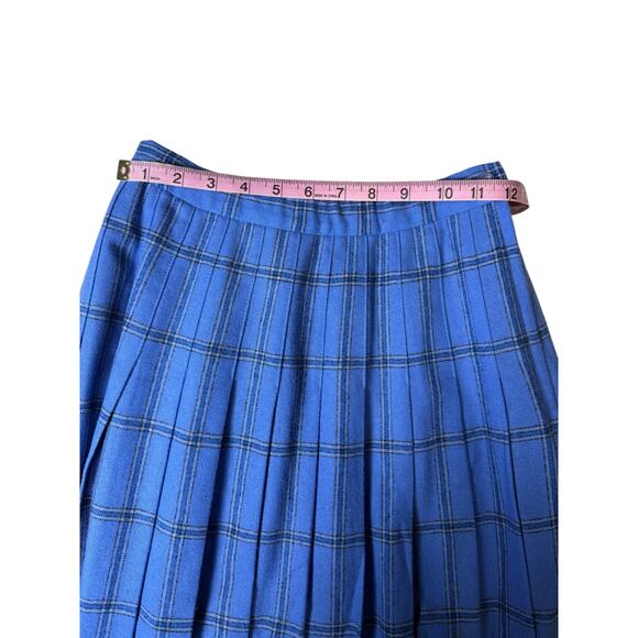 Vintage Pendleton wool pleated windowpane maxi skirt unlined size 6 - Picture 6 of 7
